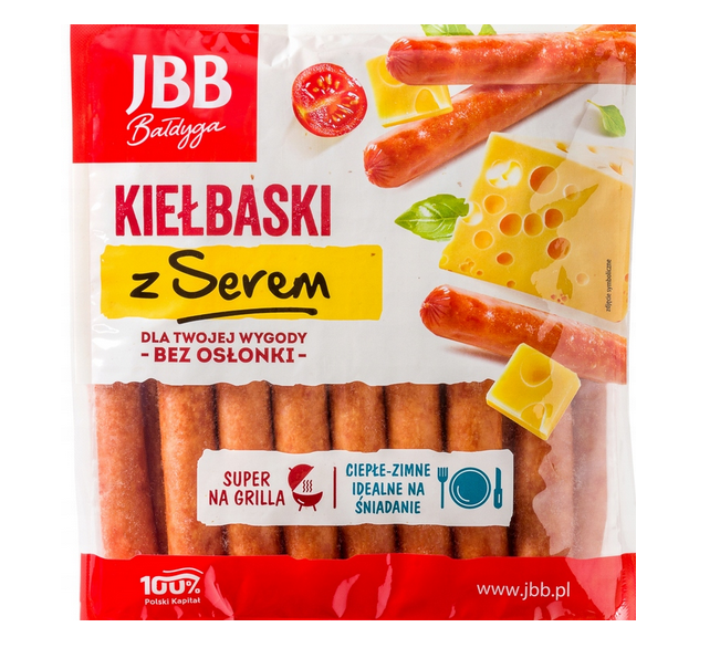 KIEŁBASKI Z SEREM 800G JBB GRILL